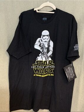 Star Wars Black Tee with White Stormtrooper and Yellow Logo